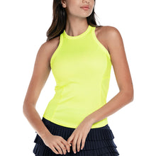 Load image into Gallery viewer, Lucky in Love One Love Rib Womens Tennis Tank Top - NEON YELLOW 710/L
 - 8