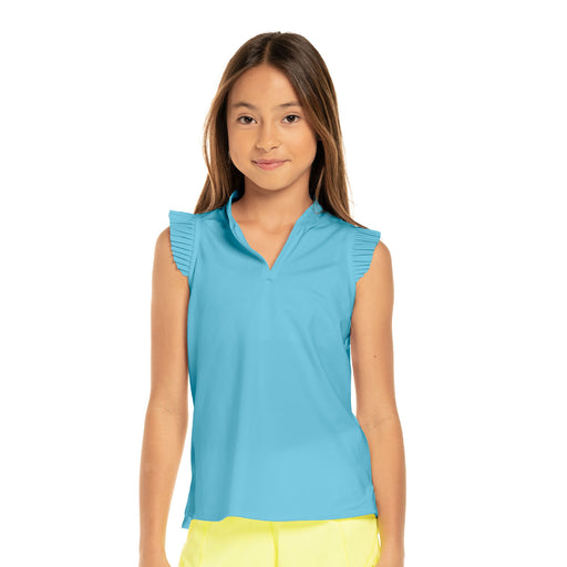 Lucky in Love Pleat Me Up Girls SL Polo - OCEAN 410/M
