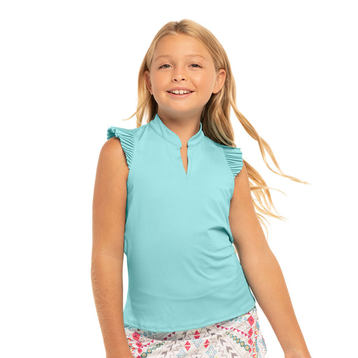 Lucky in Love Pleat Me Up Girls SL Polo - SKY 413/M