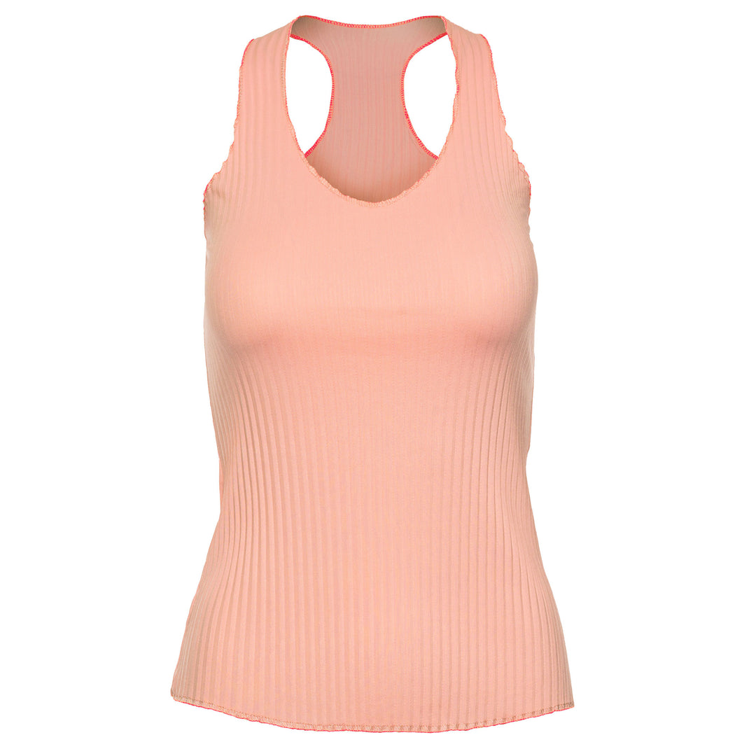K-Swiss Pleated V-Neck Womens Tennis Tank Top - PEACH AMBER 875/L