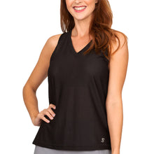 Load image into Gallery viewer, Sofibella Airflow Muscle Wht Wmns Tennis Tank Top - Black/2X
 - 2
