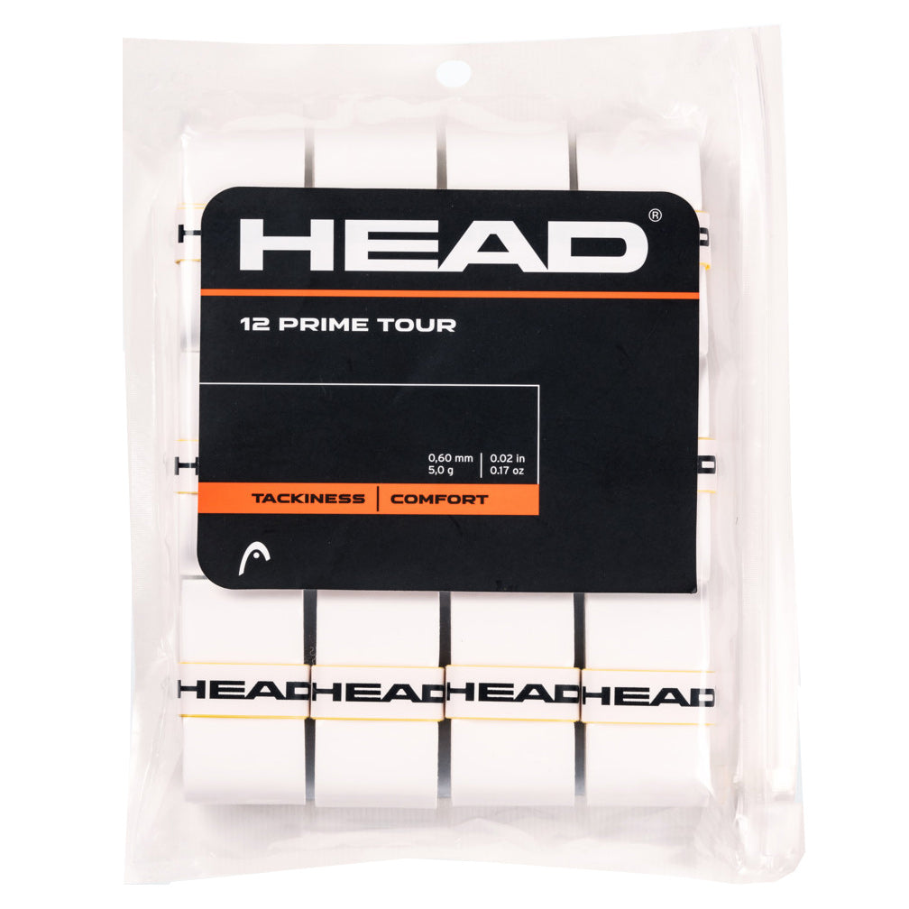 Head Prime Tour 12 Pack White Overgrip - White