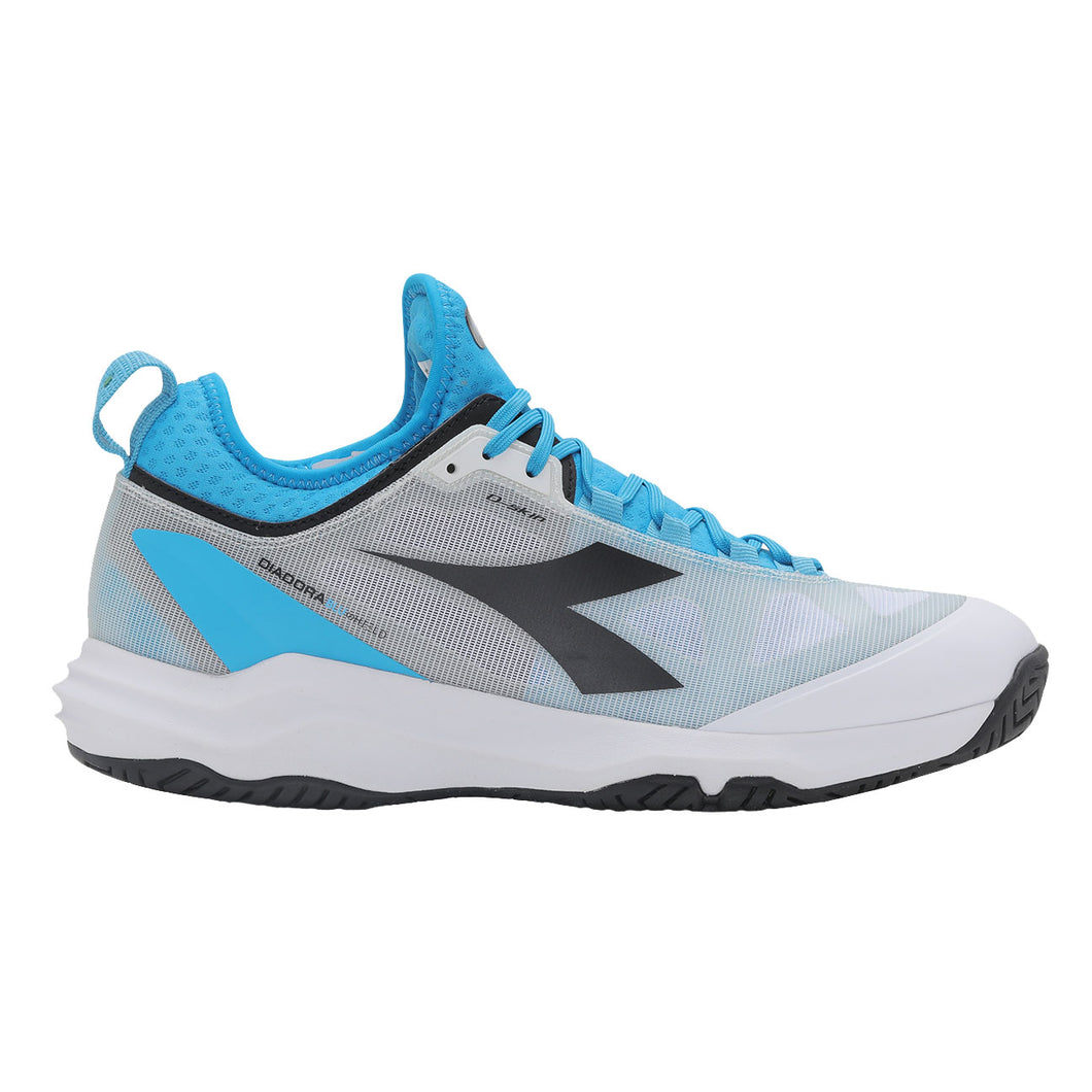 Diadora Speed Blushield Fly 3+ Mens Tennis Shoes - WT/BK/BLU C9811/D Medium/14.0