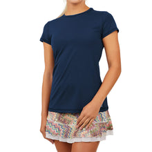 Load image into Gallery viewer, Sofibella UV Colors SS Wmns Tennis Shirt - Navy/2X
 - 4