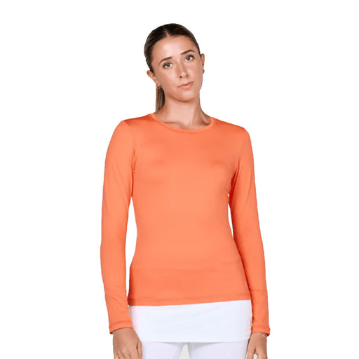 Sofibella UV Colors Womens LS Tennis Shirt - Nectarine/2X