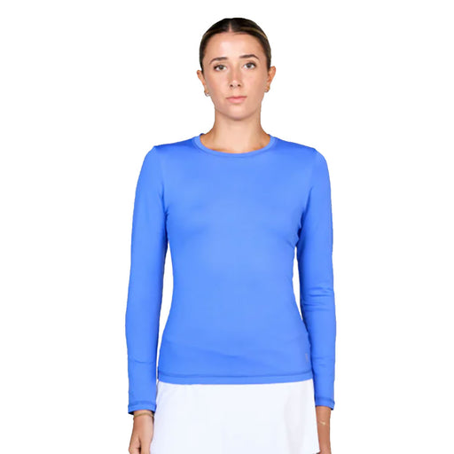 Sofibella UV Colors Womens LS Tennis Shirt - Valley Blue/2X