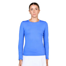 Load image into Gallery viewer, Sofibella UV Colors Womens LS Tennis Shirt - Valley Blue/2X
 - 27