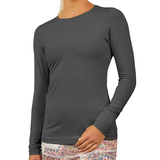 Sofibella UV Colors Womens LS Tennis Shrt - Gray/2X