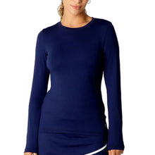 Load image into Gallery viewer, Sofibella UV Colors Womens LS Tennis Shrt - Navy/2X
 - 7