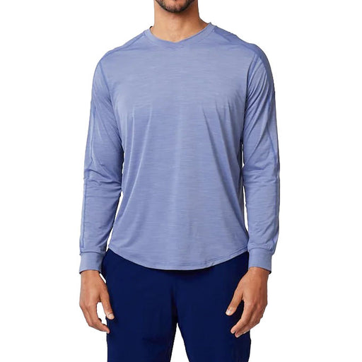 SB Sport V Neck Long Sleeve Mens Tennis Shirt - Slate Melange/1X