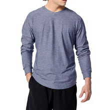 Load image into Gallery viewer, SB Sport V Neck Long Sleeve Mens Tennis Shirt - Steel Melange/2X
 - 2