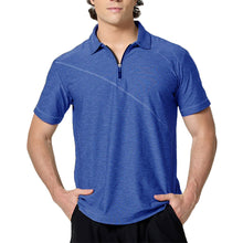 Load image into Gallery viewer, SB Sport Short Sleeve Mens Tennis Polo - Royal Melange/1X
 - 9