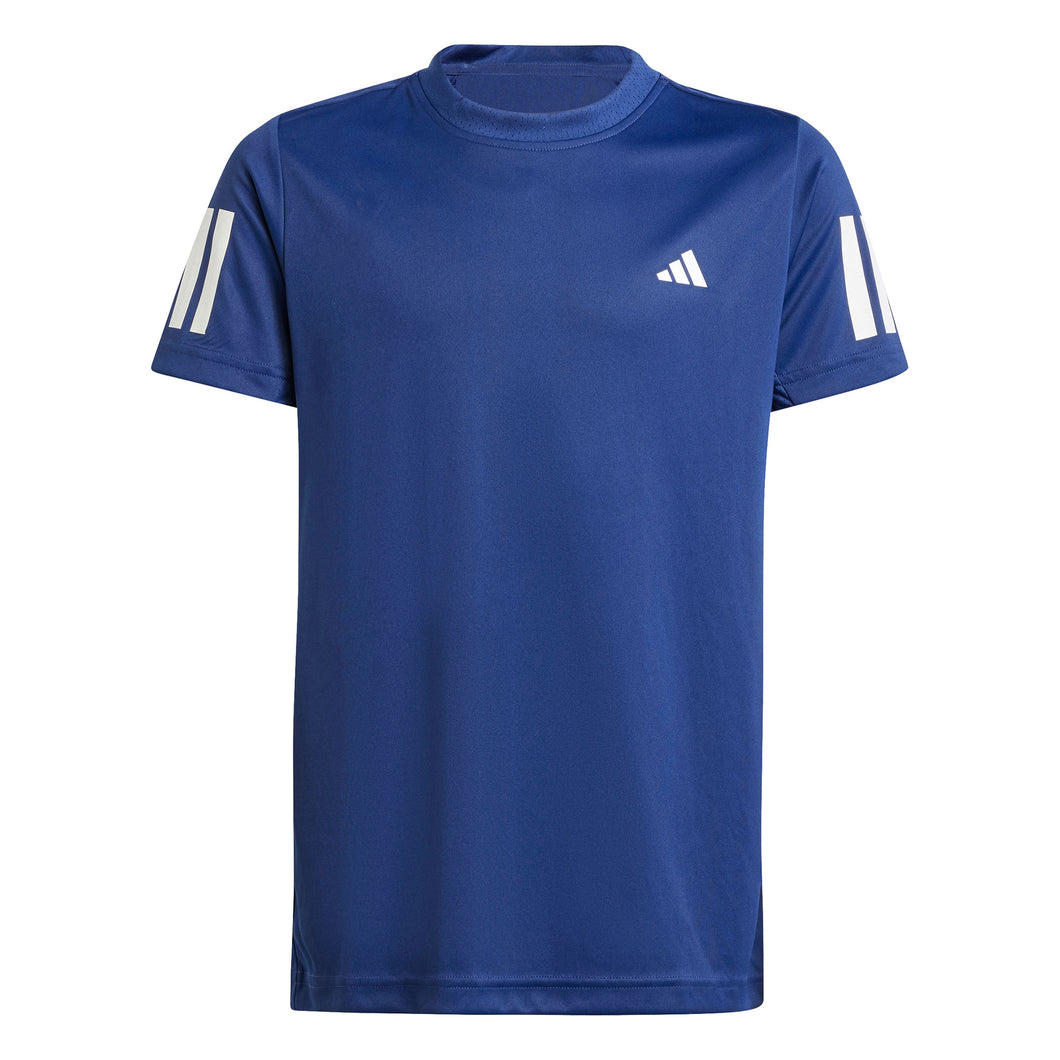 Adidas Club 3-Stripes Boys Tennis Shirt - Dark Blue/XL