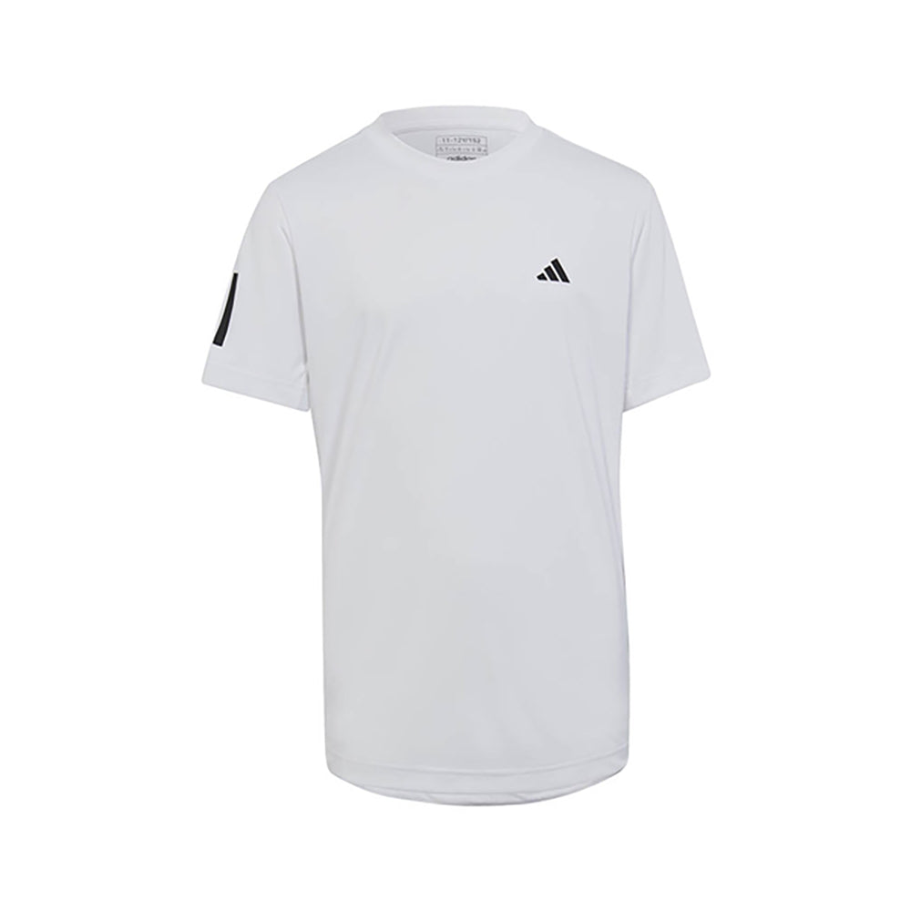 Adidas Club 3-Stripes Boys Tennis Shirt - WHITE 100/XL