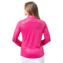 Load image into Gallery viewer, SanSoleil Solshine Foil Prnt Mock Wmn LS Sun Shirt
 - 3