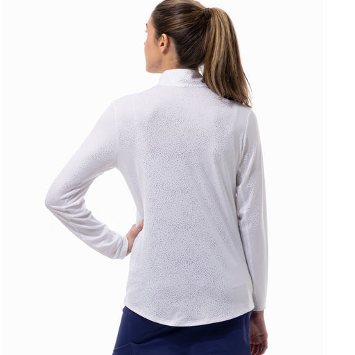 SanSoleil Solshine Foil Prnt Mock Wmn LS Sun Shirt