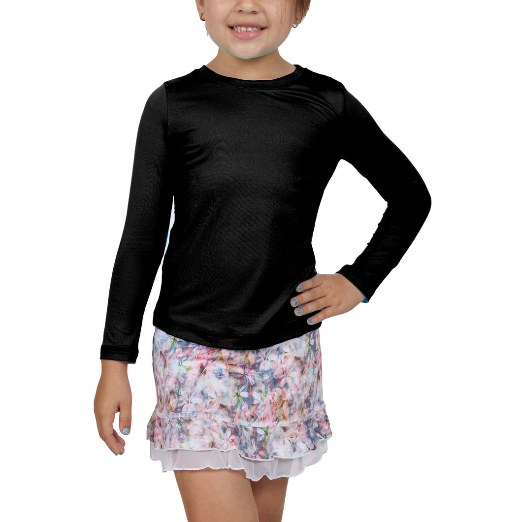 Sofibella UV Long Sleeve Girls Tennis Shirt 1 - Black/L