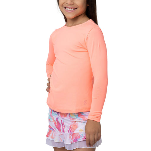 Sofibella UV Long Sleeve Girls Tennis Shirt 1 - Sorbet/XL