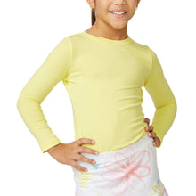Load image into Gallery viewer, Sofibella UV Long Sleeve Girls Tennis Shirt 1 - Sunshine/L
 - 9