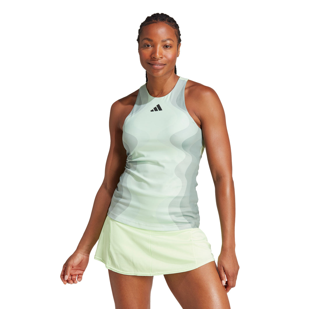Adidas Y-Tank Pro Semi Green Womens Tennis Tank - Semi Green/L
