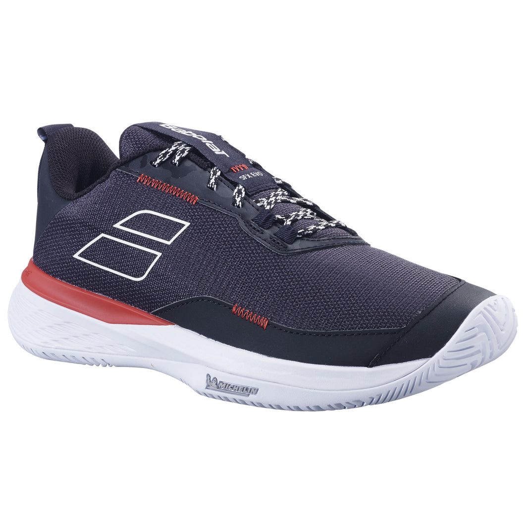 Babolat SFX3 EVO All Court Mens Pickleball Shoes - Blk/Fiesta Red/D Medium/13.0