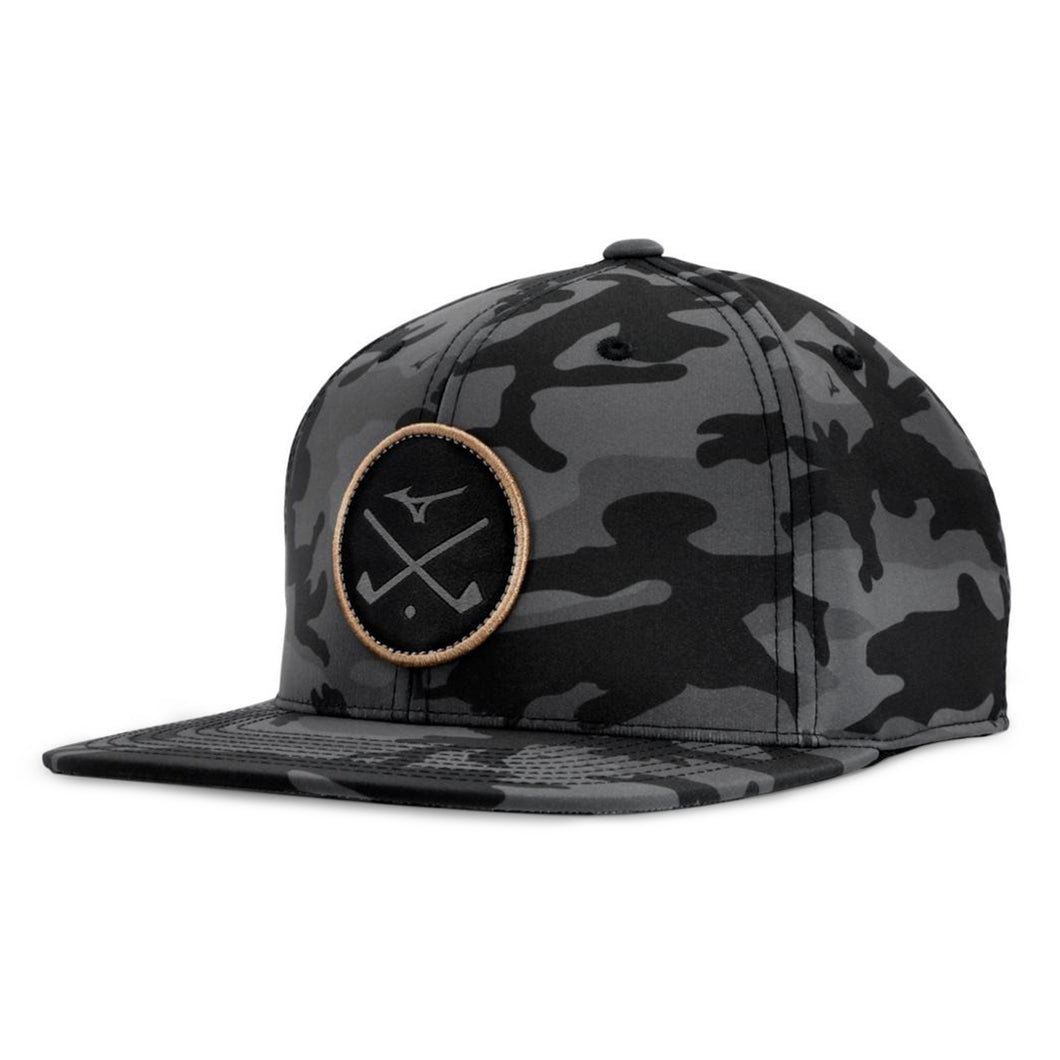 Mizuno Crossed Clubs Snapback Hat - Blk/Camo/Cpr/One Size
