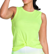 Load image into Gallery viewer, Lucky in Love Twist Front Womens Tennis Tank Top - Lemon Frost/L
 - 6