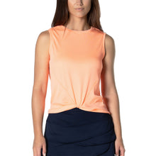 Load image into Gallery viewer, Lucky in Love Twist Front Womens Tennis Tank Top - Orange Frost/L
 - 9