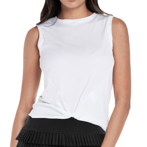 Lucky in Love Twist Front Womens Tennis Tank Top - WHITE 110/XL