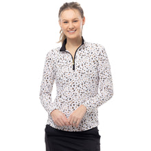 Load image into Gallery viewer, SanSoleil SolTek Lux Womens LS Sun Shirt - Grassland Black/XL
 - 3
