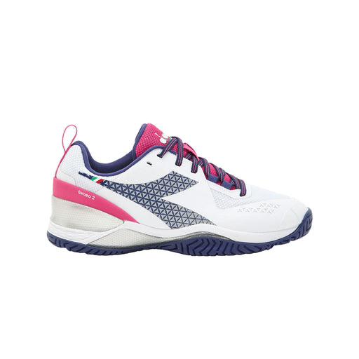 Diadora Blushield Torneo 2 AG Womens Tennis Shoes - White/Blue/Pink/B Medium/10.5