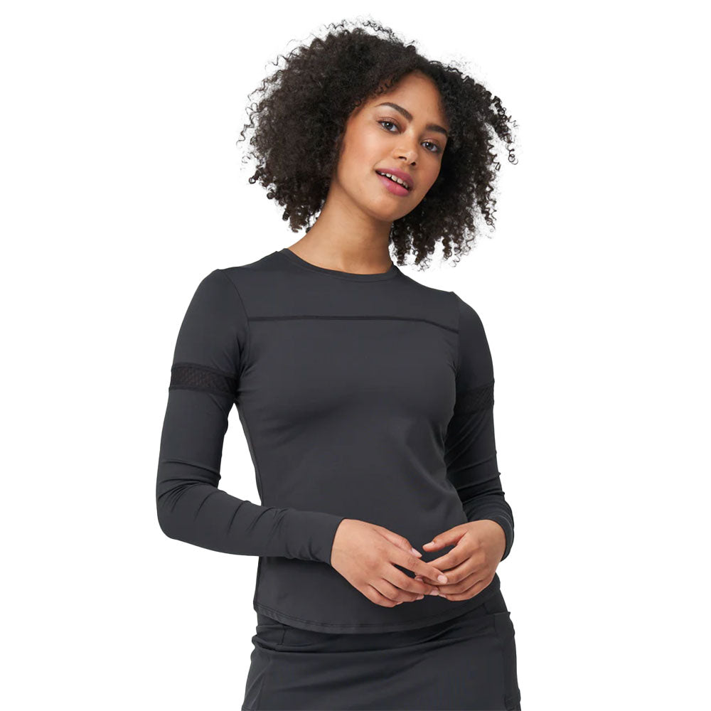 Lija Elite Pacer Long Sleeve Womens Tennis Shirt - Black/L