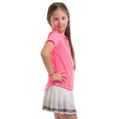 Lucky In Love Double V Girls Short Sleeve Polo - 2