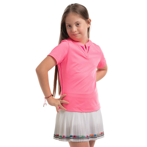 Lucky In Love Double V Girls Short Sleeve Polo