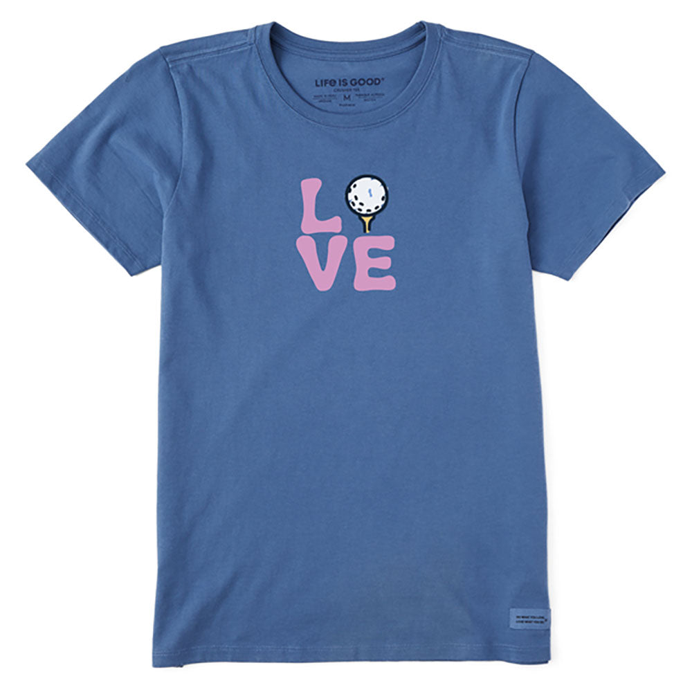 Life Is Good Love For Womens T-Shirt - Vintage Blue/XXL