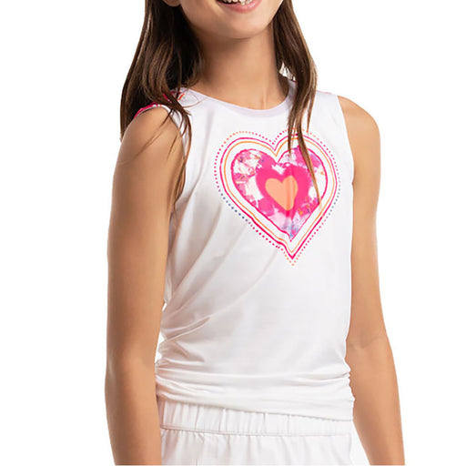 Lucky In Love Shock n Love Tie Girls Tennis Tank - White/M