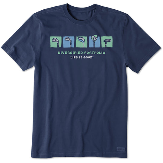 Life Is Good Diversified Portfolio Blue Mens T-Shirt