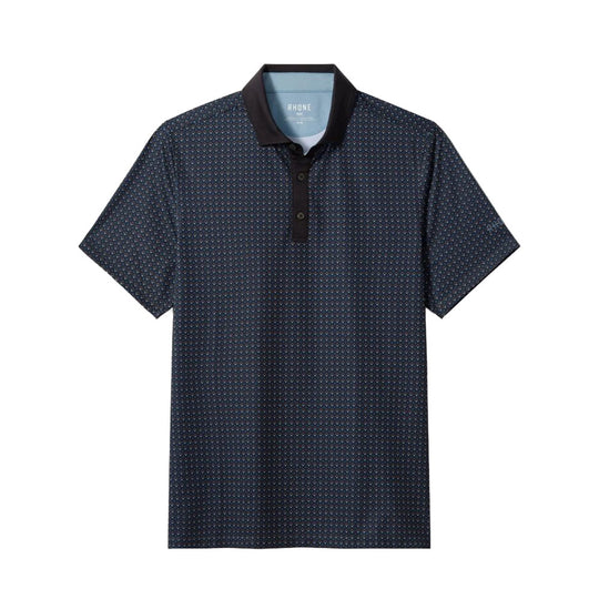 Rhone Sport Geo Navy Brown Mens Polo