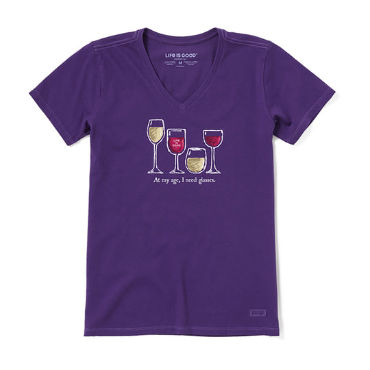 Life Is Good I Need Wine Glasses Womens T-Shirt
