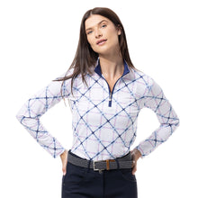 Load image into Gallery viewer, SanSoleil Solcool Print Mock Womens PO - Beltway Navy/XL
 - 14