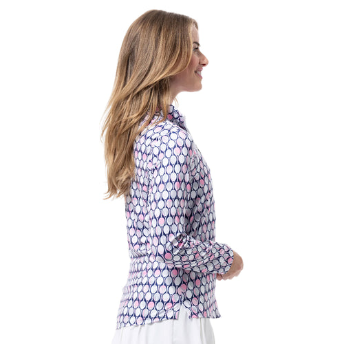 SanSoleil Solcool Print Mock Neck Womens Pullover - 2