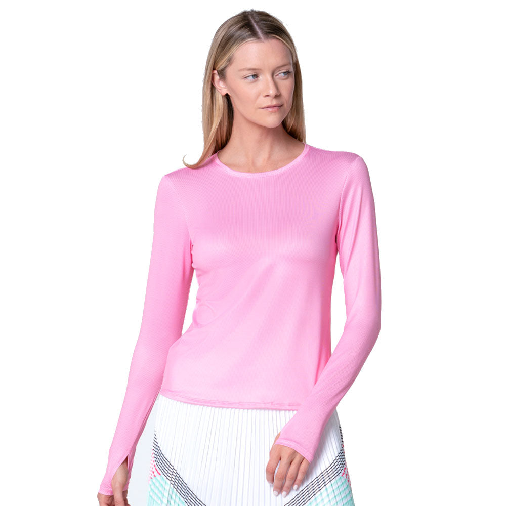K-Swiss Action Longsleeve Womens Tennis Shirt - Techno Pink/L