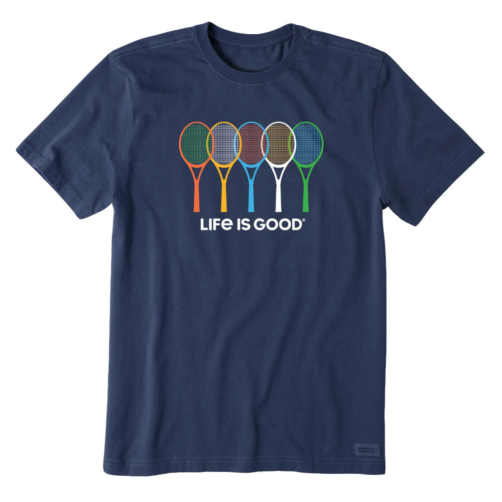 Life Is Good Tennis Spectrum Mens Crusher T-Shirt - Darkest Blue/XXL