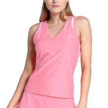 Load image into Gallery viewer, Lucky In Love Shimmr VNeck w/Bra Wmns Tennis Tank - Flamingo/L
 - 1
