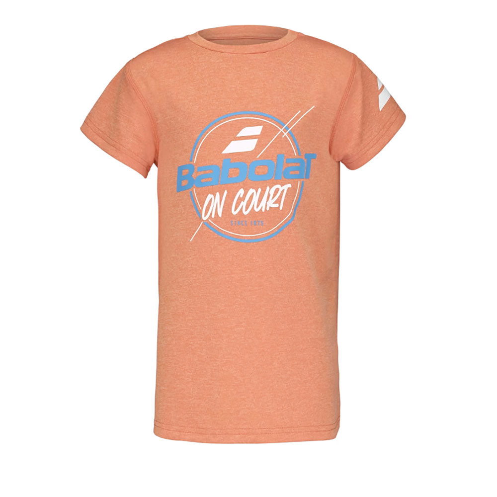Babolat Exercise Graphic Boys Tennis T-Shirt - Vib Orange Hthr/12-14