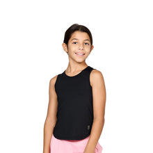 Load image into Gallery viewer, Sofibella UV White Girls Tennis Tank Top - Black/L
 - 4
