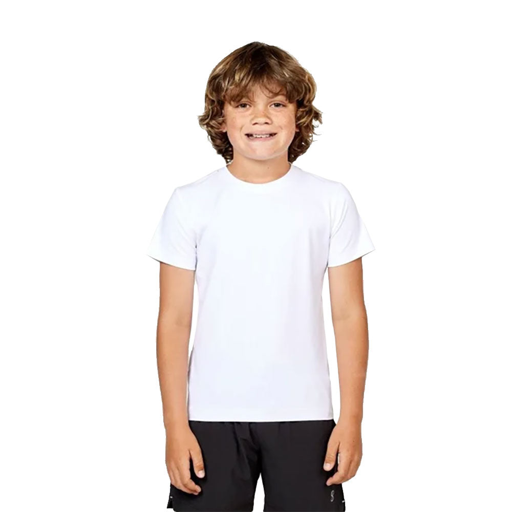 Sofibella SB Boys Shortsleeve WT Boys Tennis Shirt - White/L