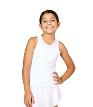 Load image into Gallery viewer, Sofibella UV Racerback Girls Tennis Tank Top - White/L
 - 3