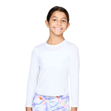 Load image into Gallery viewer, Sofibella UV Long Sleeve Girls Tennis Shirt - White/L
 - 1