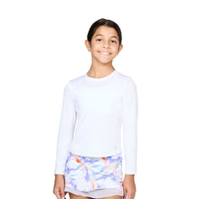 Load image into Gallery viewer, Sofibella UV Long Sleeve Girls Tennis Shirt - White/L
 - 1